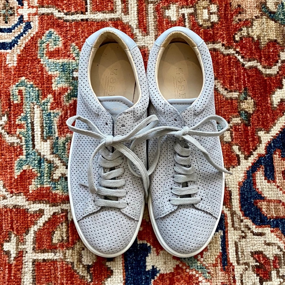 Zespa perforated suede sneakers, grey size 37